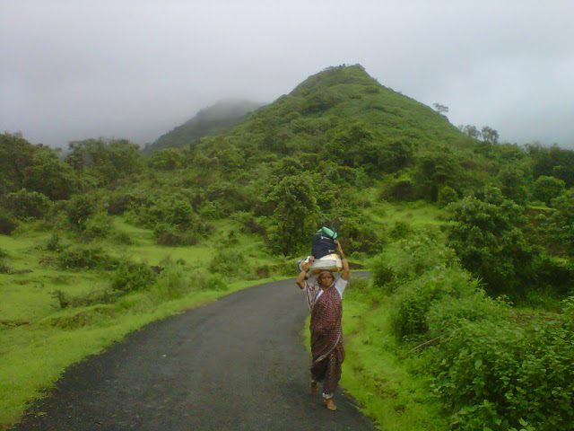 A woman on the road