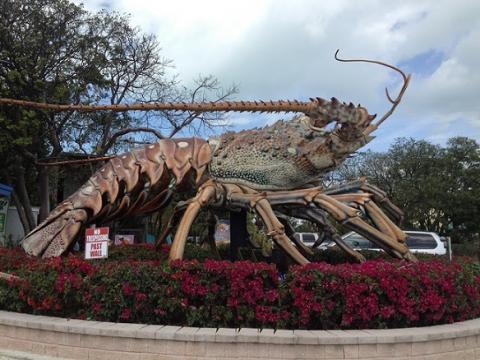 Dinosaurs sculpture outside an art shop in Florida Keys